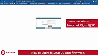 How to upgrade DIGISOL ONU firmware