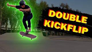 КАК СДЕЛАТЬ ДАБЛ КИКФЛИП (DOUBLE KICKFLIP) #скейтбординг