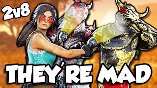 TOXIC Lara Croft Makes Killers RAGE in 2v8 - Dead by Daylight
