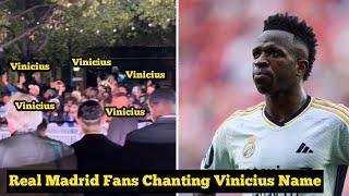 Real Madrid Fans outside the Ballon d'Or venue are chanting vinicius name