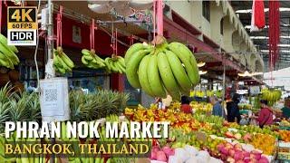 [BANGKOK] Phran Nok Market "Strolling Local Market & Many Delicious Foods"| Thailand [4K HDR]