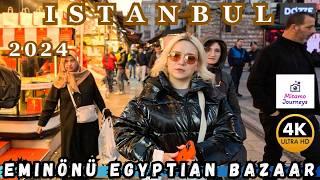 Christmas In Istanbul: 4k Walking Tour Of Eminonu Egyptian Bazaar & Local Turkish Markets | Dec 2024