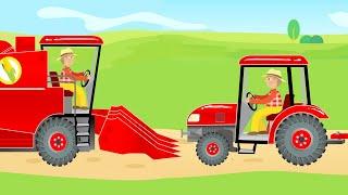 Tractor and Combine Harvester & Agricultural Machinery for Kids | Harvest - Traktor i Kombajn