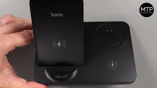 My Trendy Phone / Hoco CW33 3-in-1 Trådlös Laddstation till Smartphone, Airpods, Smartwatch - 15W