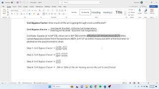 Coil Bypass Factor Formula