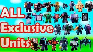 Top ALL Exclusive units in Endless Mode Roblox Toilet Tower Defense