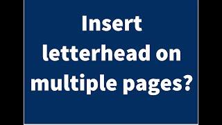 Insert #letterhead on multiple pages of MS Word in just a few clicks. #Letterhead in #msword