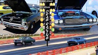 1970 Dodge Challenger RT HEMI vs 1969 Chevy Nova SS396 | STOCK DRAG RACE