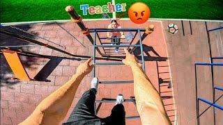 ESCAPING CRAZY TEACHER, I RAN AWAY FROM THE EXAM TO PLAY SOCCER (ParkourPOV Chase)