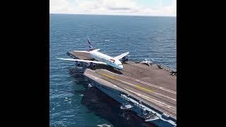 Extremely Dangerous takeoff of a British Airways Airbus A380 on the carrier