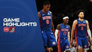 Full Game Highlights | Detroit Pistons vs Trail Blazers