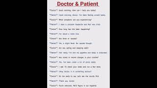 Dialogue writting between Doctor and Patient in English #doctorandpatient #shorts