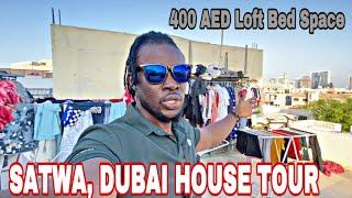 Ghanaian living In Dubai Satwa, UAE | my Ghanaian friend House Tour | Bed space |Kuya Wel In Dubai