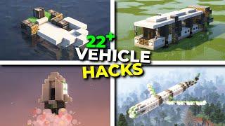 MINECRAFT 22 Working Vehicle Hacks (Water,Space,Land,Air)