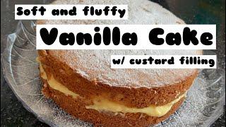 Vanilla Cake w/ creamy custard filling //  BAKING VLOG // EgyPino SaraHima Vlog