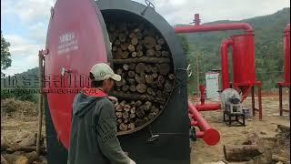 Wood Carbonization Pyrolysis Process Natural Wood Charcoal Making Machine Wood Charcoal Carbonizer