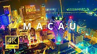 Macau, China  in 4K ULTRA HD 60FPS at night by Drone