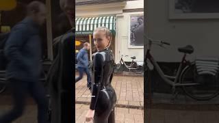 Latex in public  #latex #catsuit