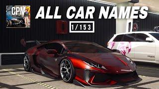 All Car Names in Car Parking Multiplayer 2, New Update V-1.0.3