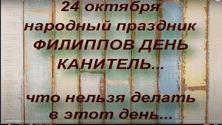 24 октября народный праздник ФИЛИППОВ ДЕНЬ. КАНИТЕЛЬ. ЧТО НЕЛЬЗЯ ДЕЛАТЬ. народные приметы и поверья