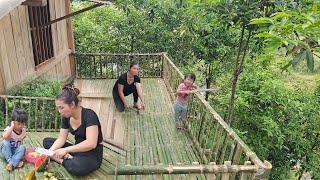 Build second floor balcony floor with bamboo and protective fence