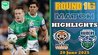 Match Highlights | Wests Tigers vs Canberra Raiders | NRL Season 2025