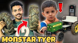 Finally Le Liye Big Monster Tyre for Rc Jhon DeereBut Tube Nahi Mil Pai
