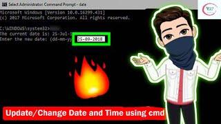 How to change/update Time and Date using Command Prompt?  | Time setting using cmd 