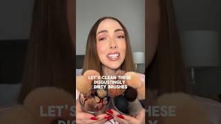 Makeup Brush Cleaning Hack  #makeupbrushes #makeupbrushcleaning