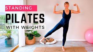 Standing Pilates Full Body Workout with Weights to Strengthen Legs, Back & Core | Osteoporosis Safe