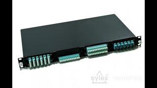 1U 19″ MTP panel system with 4 module capacity, made by Sylex