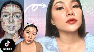 TRYING OUT VIRAL TIKTOK MAKEUP HACKS | ghorl, gulat ako sa result!!!