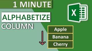 Excel Sort Alphabetically / Alphabetize Column (2020) - 1 MIUNTE