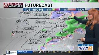 Mild ahead of another front, rain to mountain snow for the new year