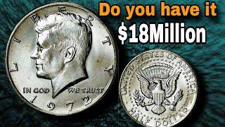 Kennedy half dollar USA coin from 1972 Most Valuable Old Coins.