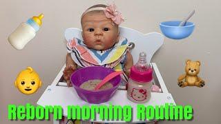 Reborn Baby Morning Routine with Mommy | The gummy Channel