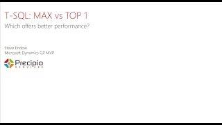 T-SQL: MAX vs TOP 1 - Which is better?