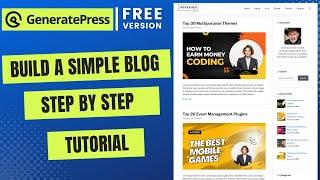 GeneratePress Free Tutorial - Build a Simple Blog [Design 5]