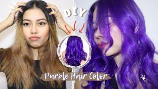 Bleaching and Dying My Hair Purple Before Moving To Europe | Hair Coloring & Hair Bleach Tutorial