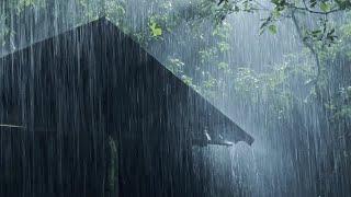 Sleep Instantly Within 3 Minutes with Heavy Rain & Thunder on Ancient House in Foggy Forest at Night