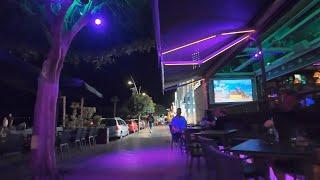 Puerto del Carmen (Lanzarote) Night Walking Tour on beach road 2024 [4K HD] 