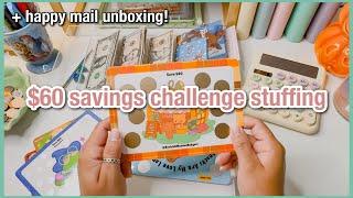 $60 debt binder stuffing | savings challenges & happy mail unboxing | #GIVEAWAY | budgetwithamanda