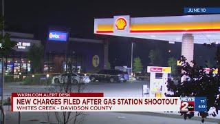 New charges filed after gas station shootout