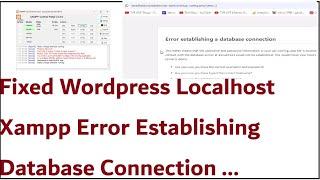 Fixed Wordpress Localhost Xampp Error Establishing Database Connection