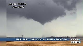 Earliest tornado in South Dakota history