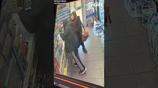 Brave female customer tackles armed robber at east London shop #Shorts