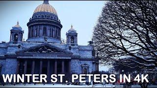 Downtown St. Petersburg in winter in 4K.