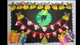 Christmas Board Decoration Ideas For School| Christmas Bulletin Board Decoration #diy