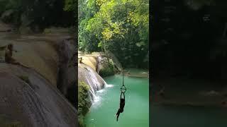 Filipinos jump down Hidden Waterfall in Siquijor Philippines #travel #filipino #philippines #manila