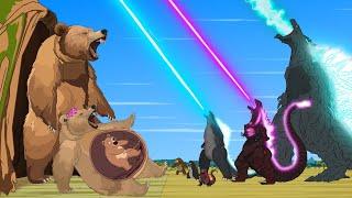 Rescue All Family GODZILLA & KONG, GODZILLA EARTH From Evolution of FEMALE BEAR - FUNNY CARTOON